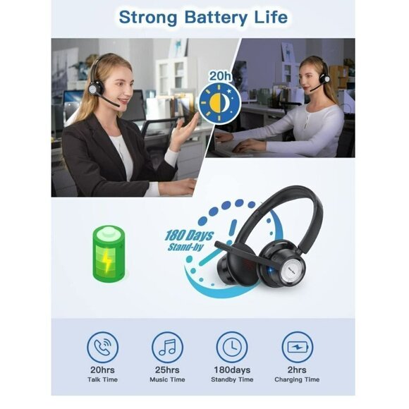 Wireless Headset with Microphone Noise Cancelling  | New bee - Picture 9 of 11